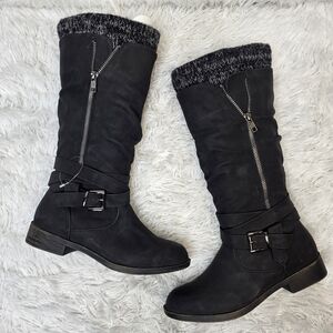 Justfab Madeline sweater cuff boots sz 6.5